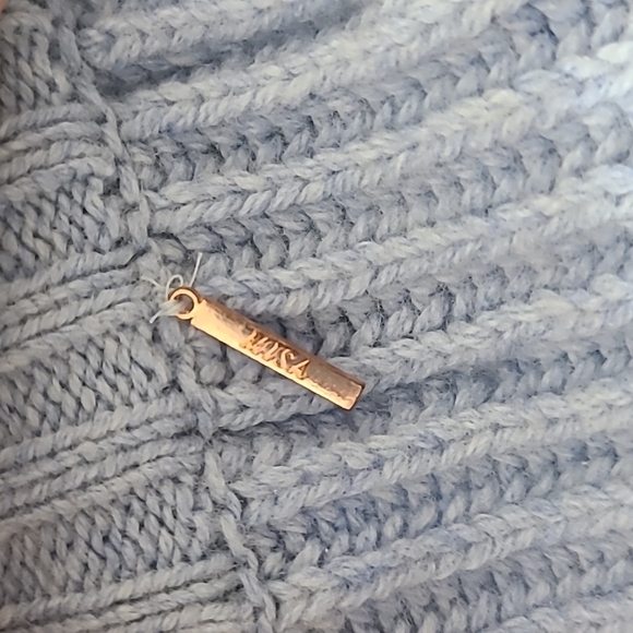 Misa Los Angeles Ballon Sleeve Cuff Ribbed Sweater Blue Crew Neck Oversized Med - Picture 5 of 6